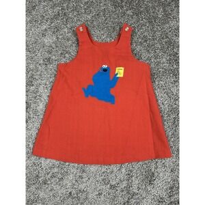 Vintage Sesame Street Dress Cookie Monster 4T Toddle Time JC Penney 70s 80s Kids
